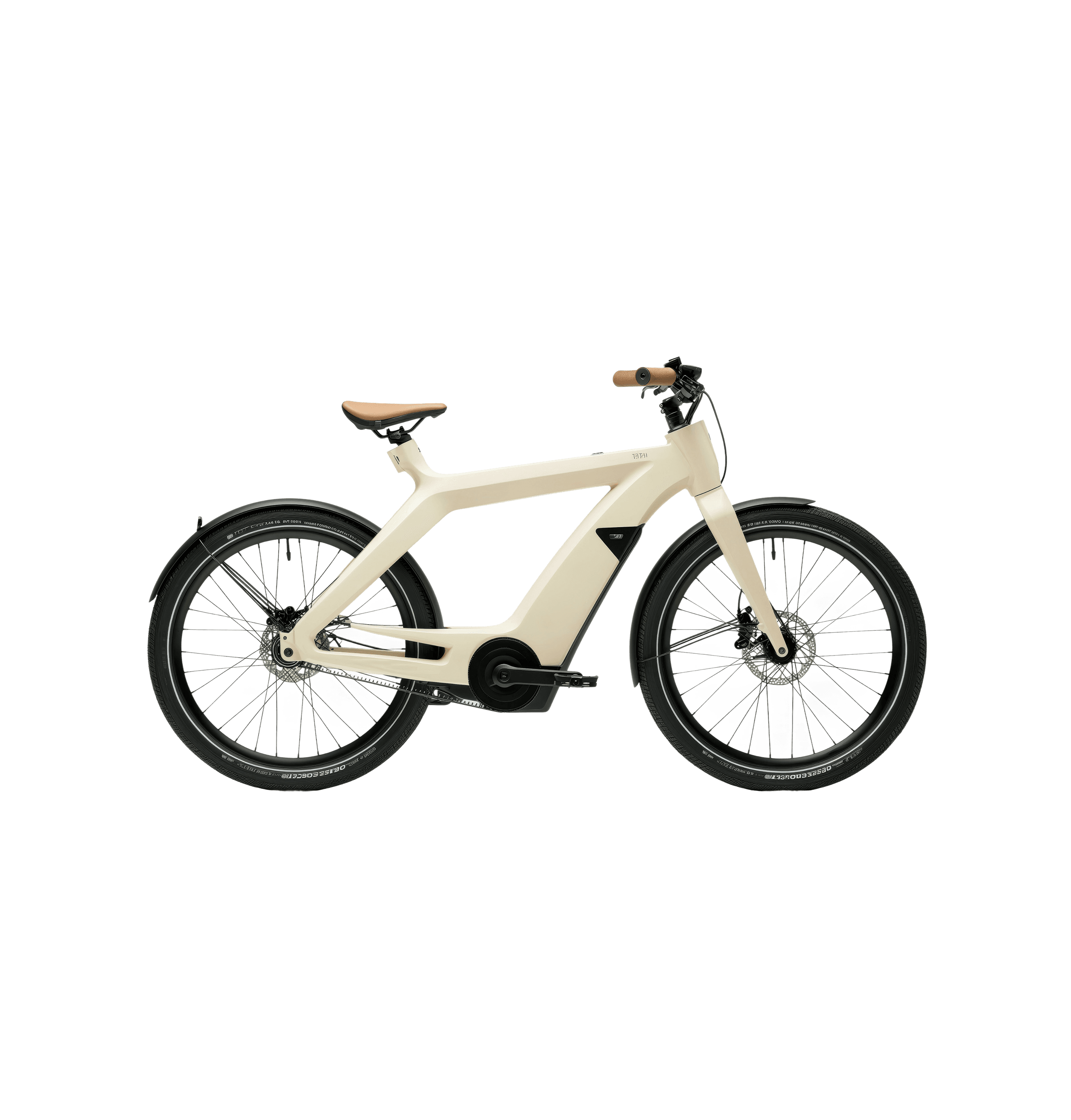 image of electric bike in cream color 