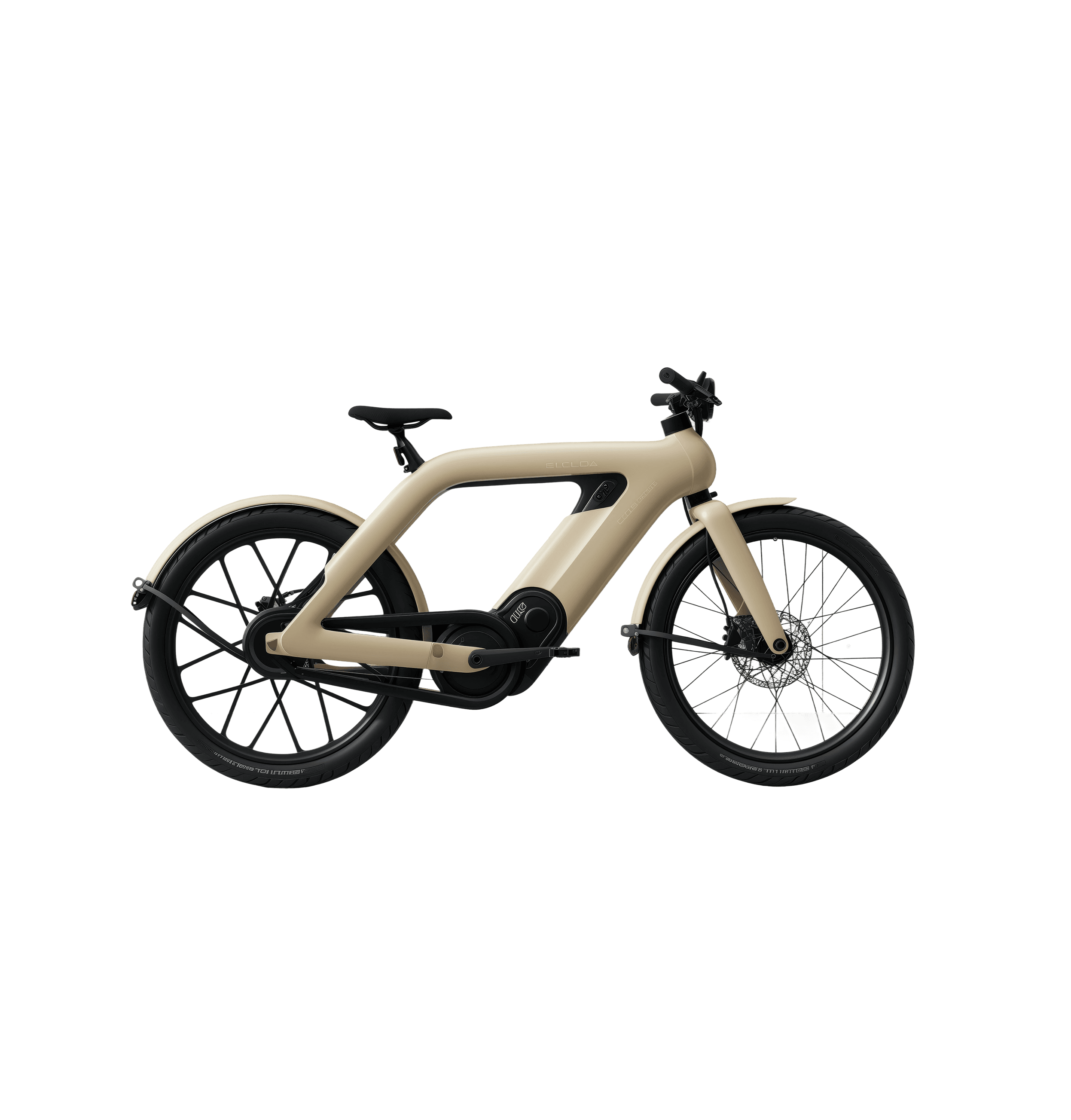 image of electric bike in cream color 